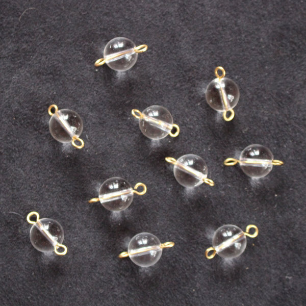 10 Stück Bergkristall Perlen 8mm klar für alte Lüster
