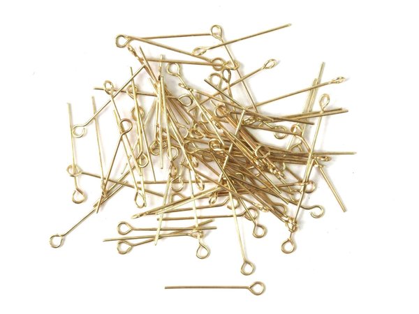 50 Stück Ringpins Verbindungs Stifte für Perlen messing
