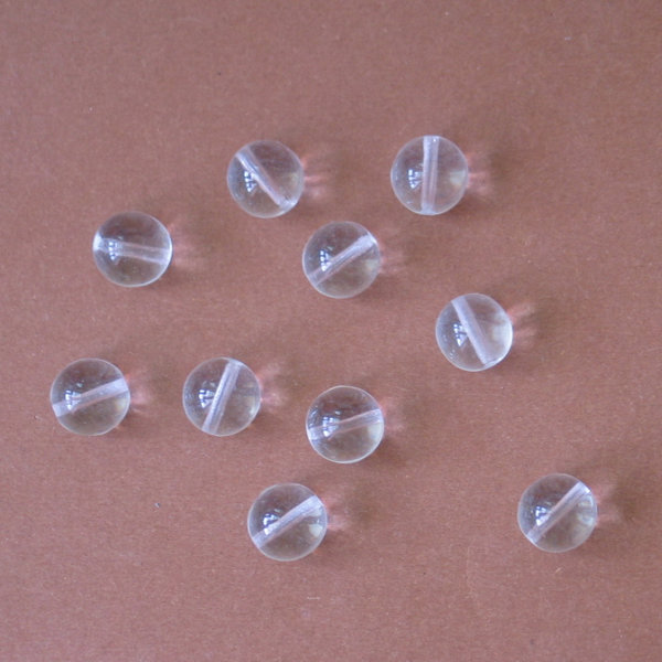 10 Stück glatte Kristall Glas Perlen / Kugeln 12mm