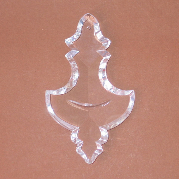 Kristall Glas Pendel handgeschliffen - barocke Form - 130mm - mit eingeschliffenem Halbmond