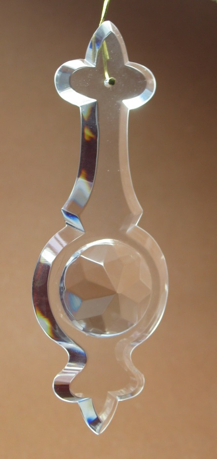 Kristall Glas Pendel handgeschliffen 125mm - für alte Baccarat Lüster