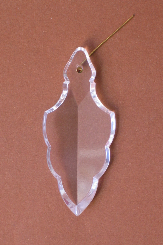 Kristall Glas Pendel - handgeschliffen - barocke Form - 74mm