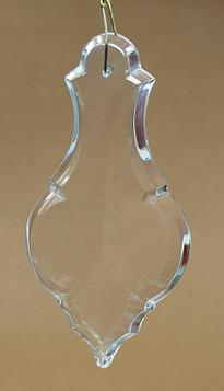 2. Wahl Kristall Glas Pendel Handschliff - barocke Form - 76mm