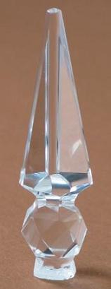 allseits geschliffener Kristall Glas Obelisk 73mm