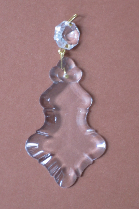 Kristall Glas Pendel geschliffen Louis XV   -1-  65mm + Oktagon