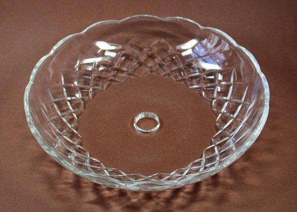 sehr große Kristall Glas Tropfschale für Lüster 250mm