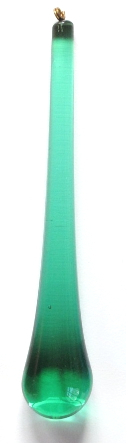 Jugendstil Tropfen lang 100mm handgezogen - grün emerald
