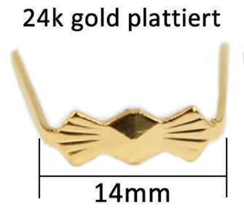 50 Stück Prismen Clips - Verbindungsclips - verziert - 14mm 24K gold plated