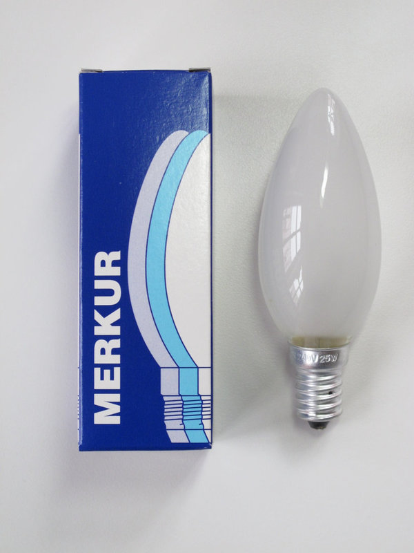 1 Stück Kerzenbirne Sockel E 14 - 60 Watt matt Merkur