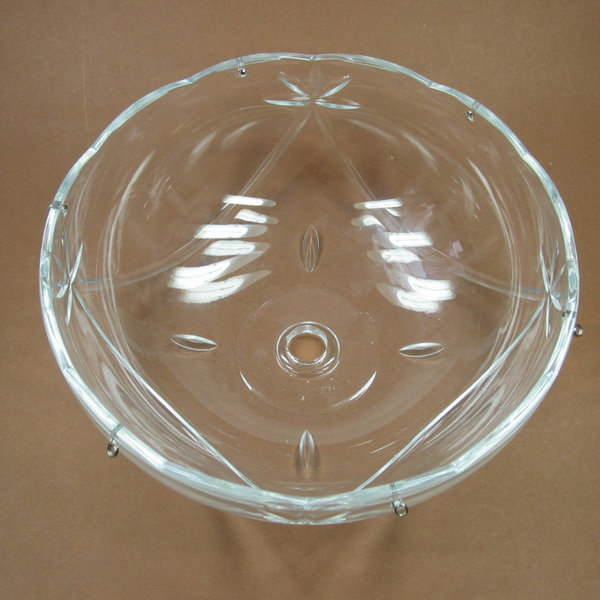große alte Kristall Glas Tropfschale für Lüster 120mm - 4 Pins