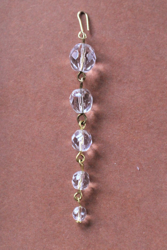 alte kleine Lüsterkette mit 5 facettierten Perlen - Verlaufkette