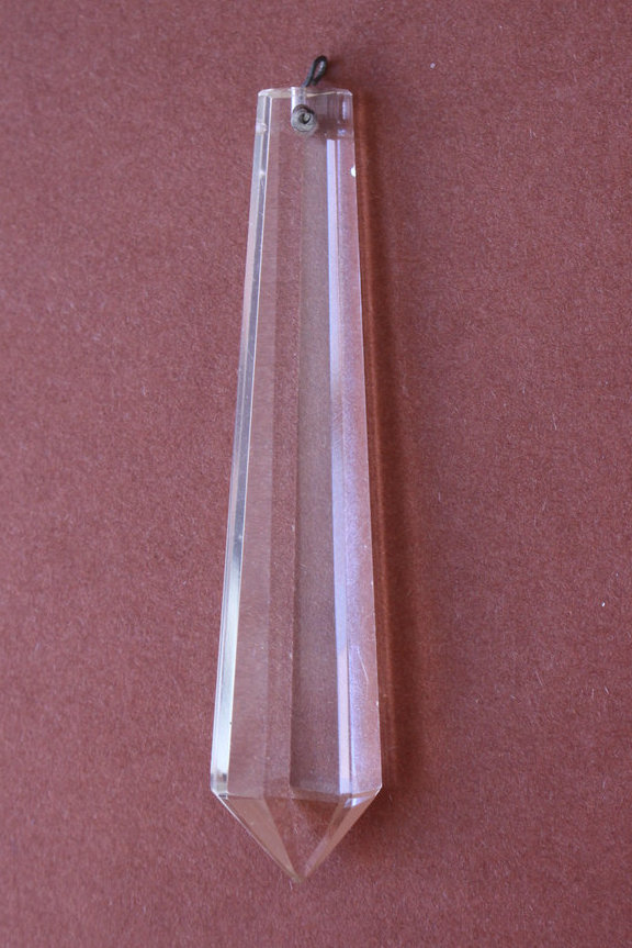 altes Vollschliff Prisma lang 86mm Lüsterbehang 19. Jahrhundert
