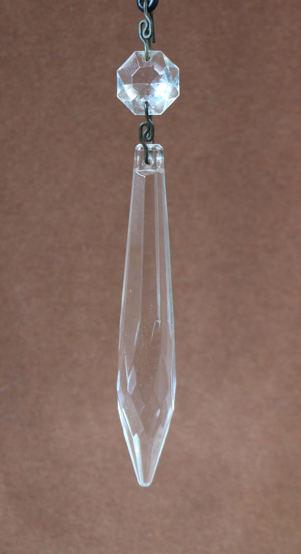 Kristall Glas Eiszapfen 76mm + Oktagon - Snake Verbindung Lüsterbehang