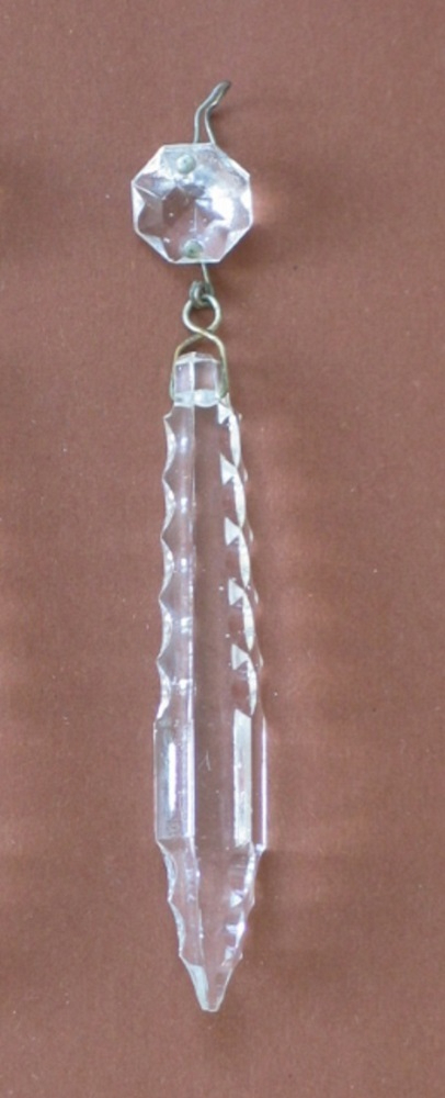 Kristall Glas Eiszapfen gezackt 77mm + Oktagon Lüsterbehang